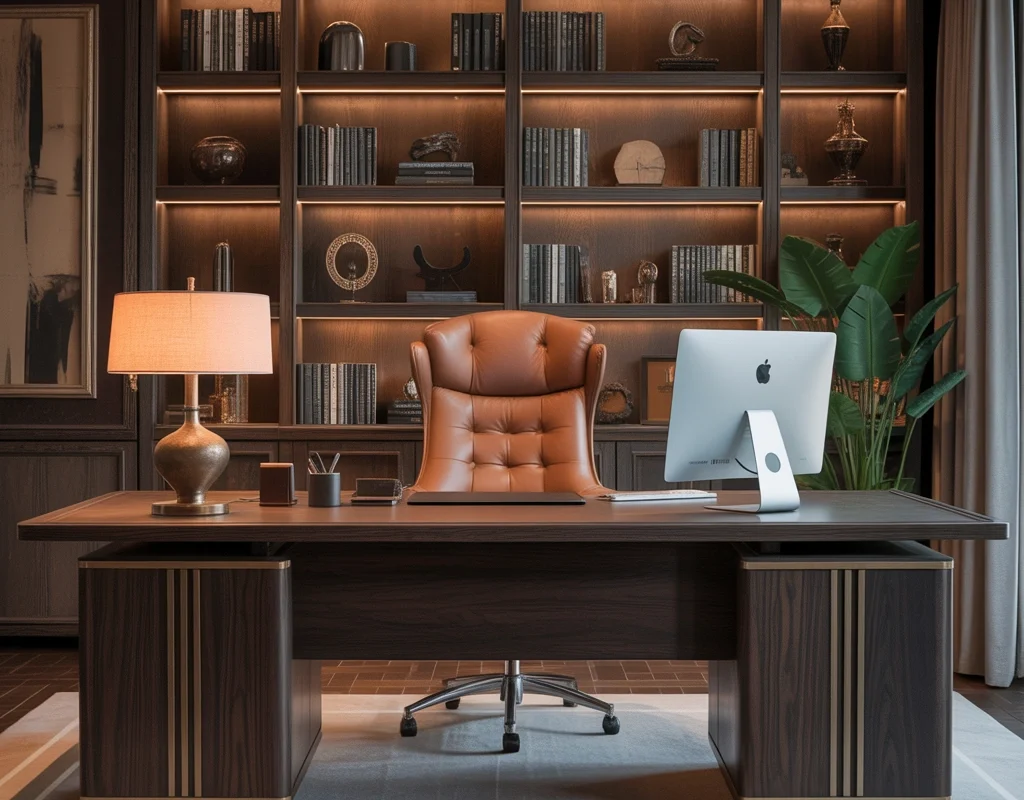 Modern Executive Home Office Desk Setup