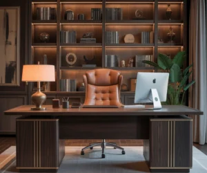 Modern Executive Home Office Desk Setup