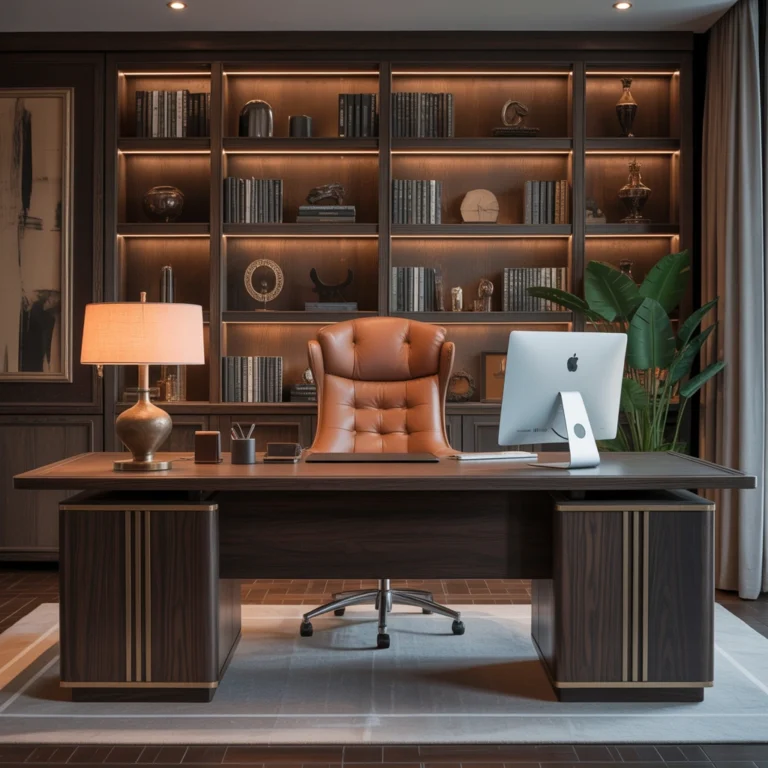 Modern Executive Home Office Desk Setup