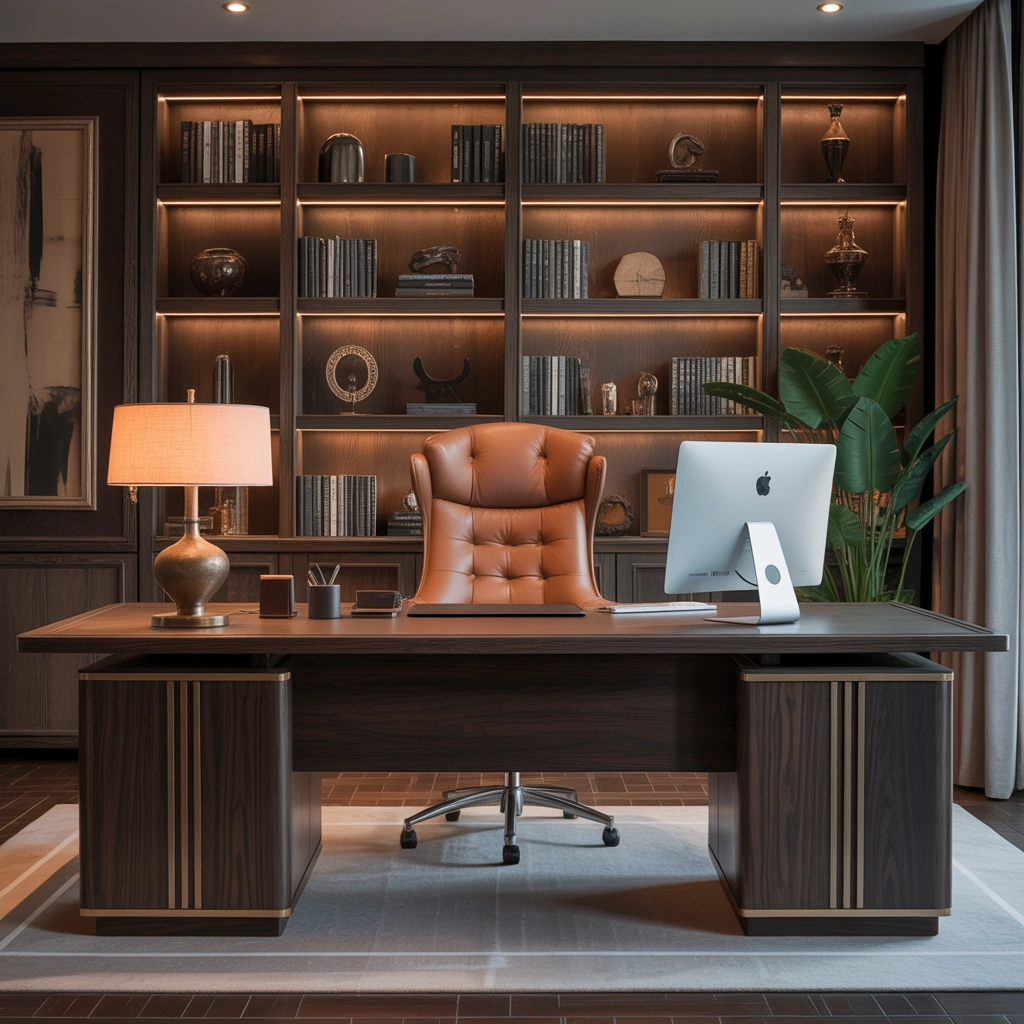 Modern Executive Home Office Desk Setup