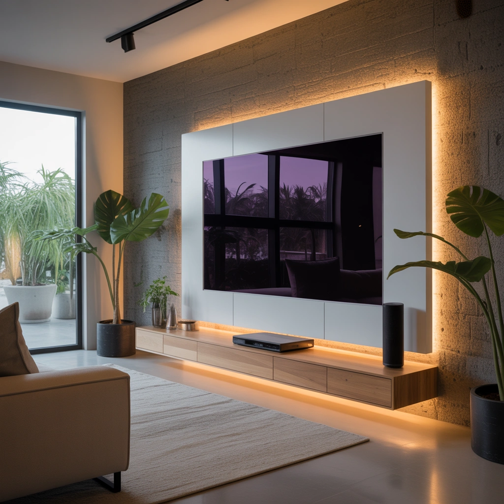 Modern Floating Entertainment Center With Minimal Design