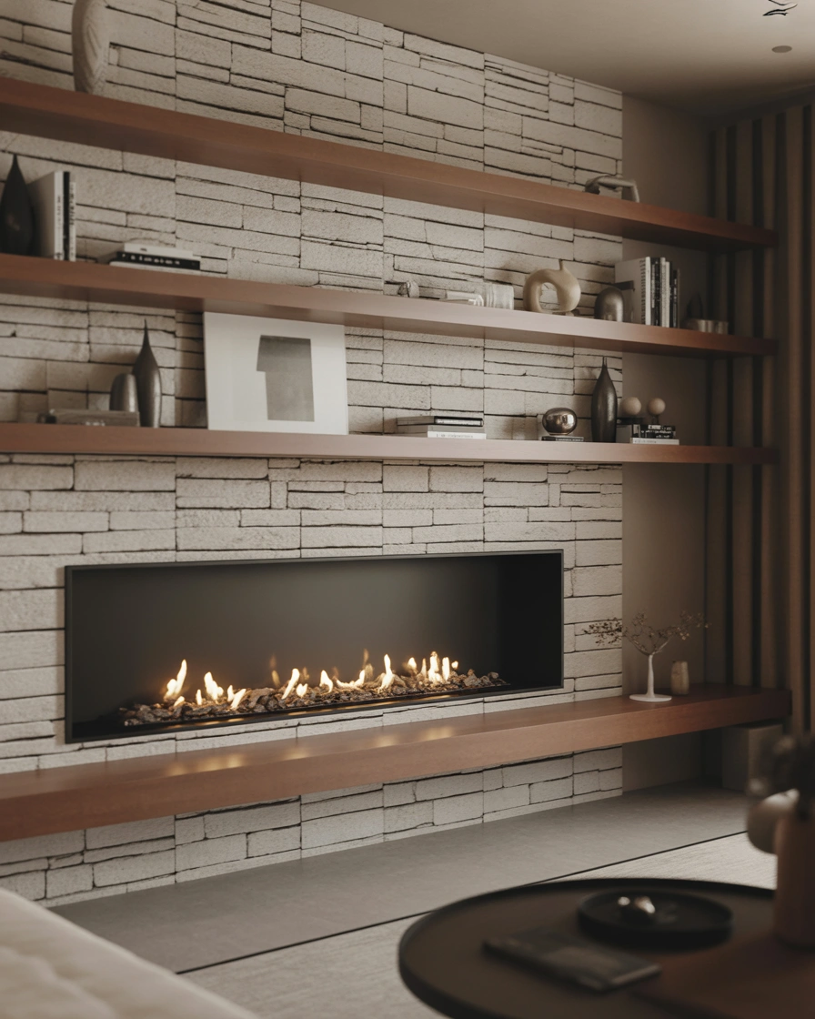 Modern Linear Gas Fireplace for a Sleek Contemporary Look
