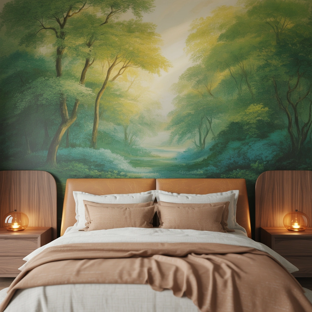 Nature Inspired Wallpaper for a Calm and Relaxing Bedroom Atmosphere