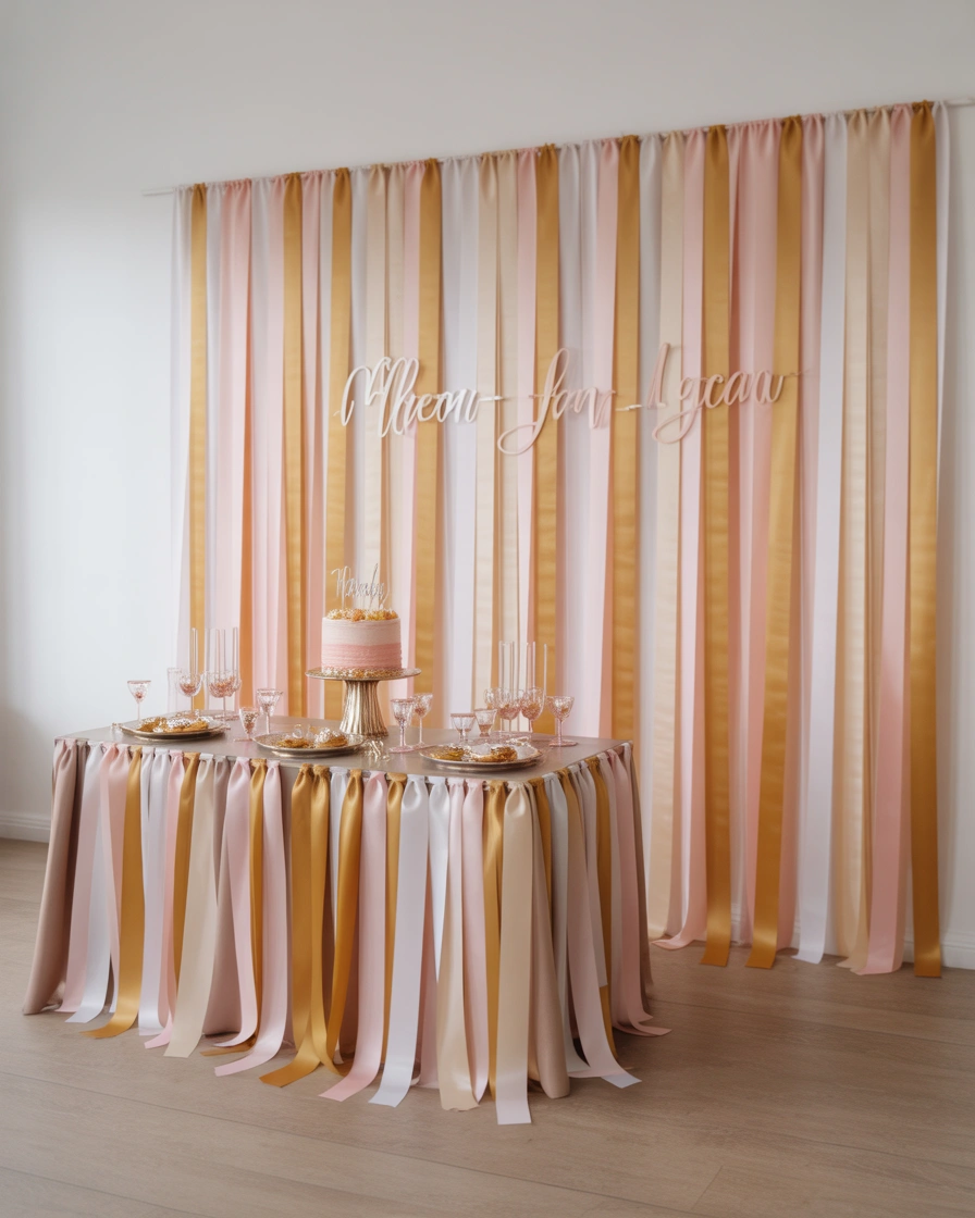 Ombre Ribbon Wall Backdrop for Stylish Birthdays