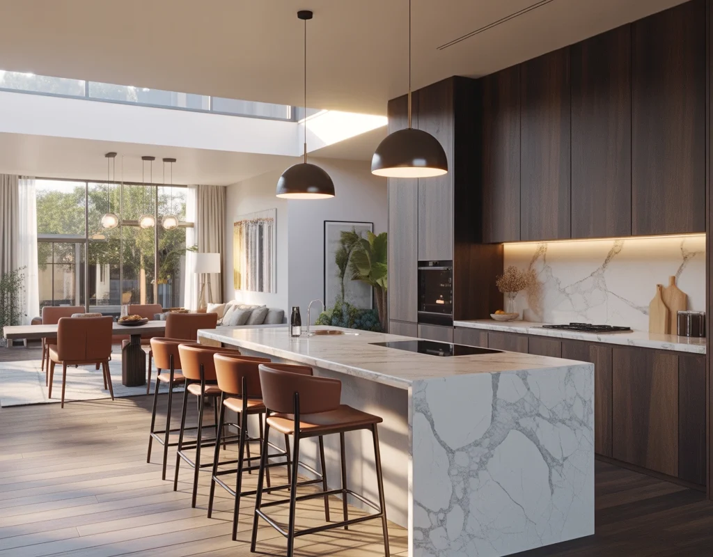 Open Kitchen Entrance With Kitchen Island Connection