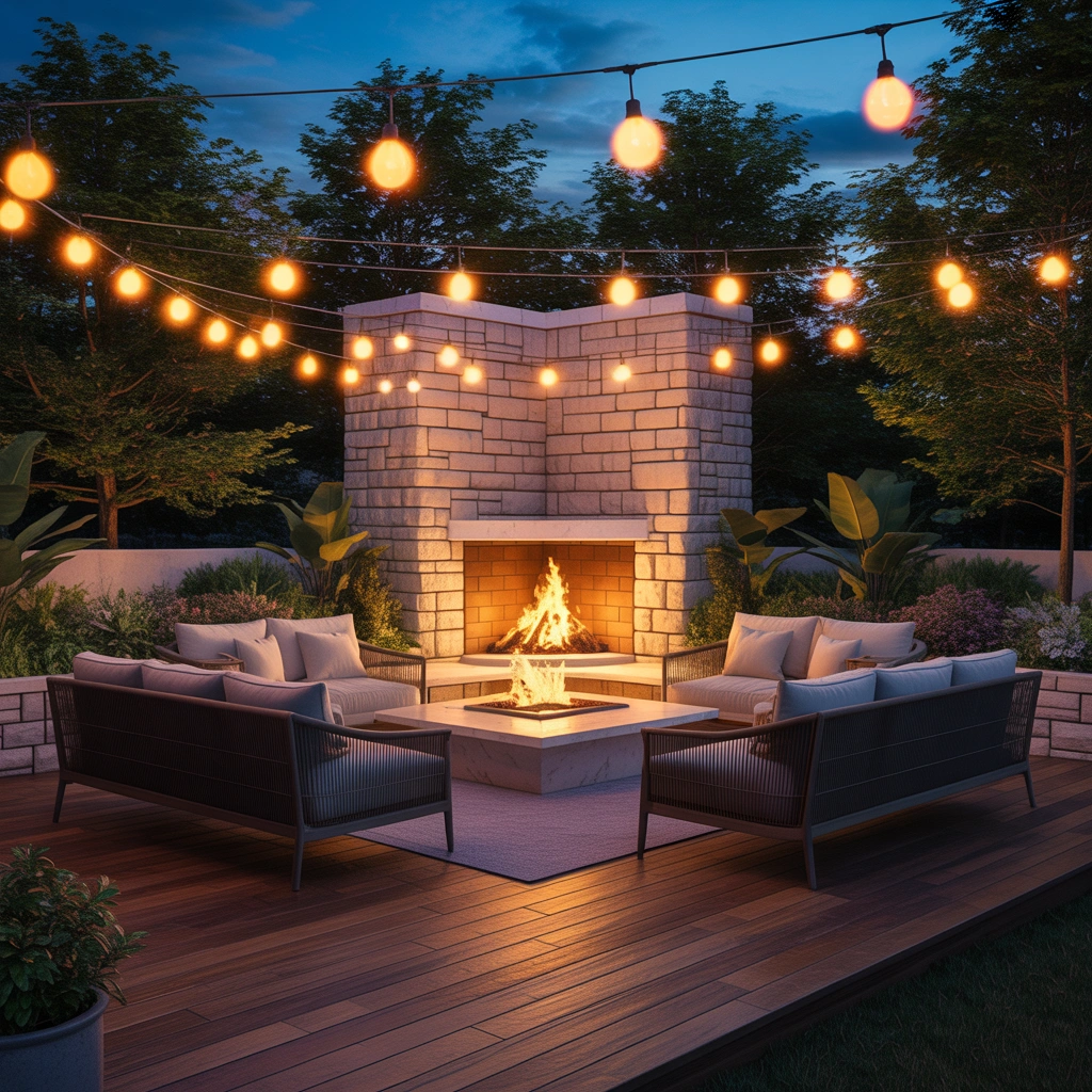 Outdoor Corner Fireplace