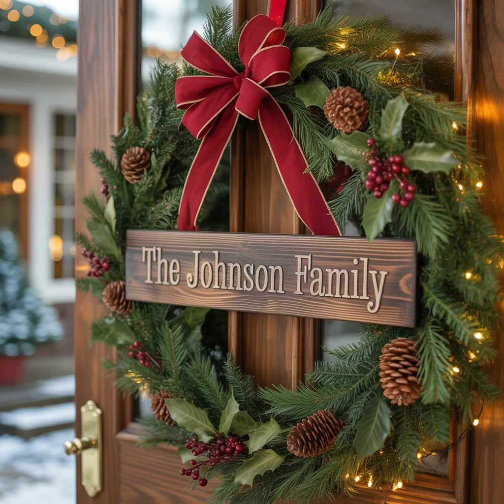 Personalized Family Christmas Door Sign