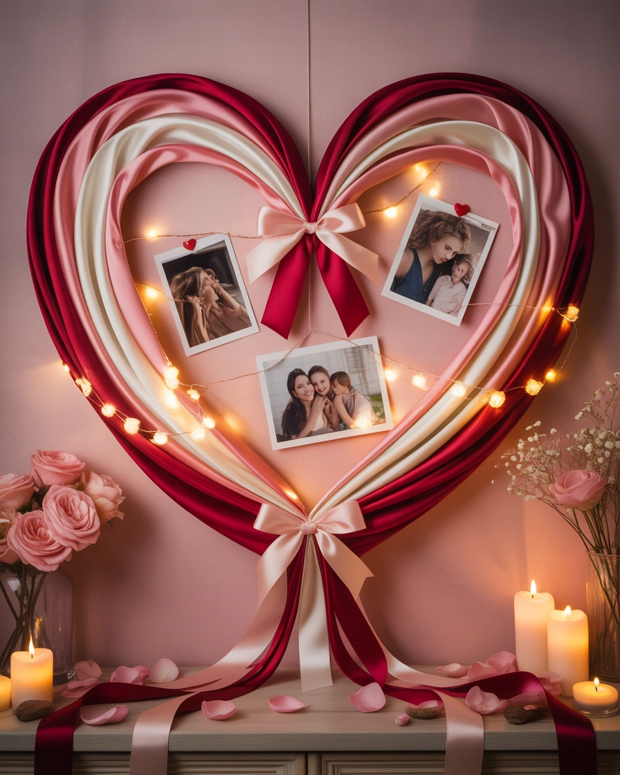 Ribbon Heart Shape Wall Decoration