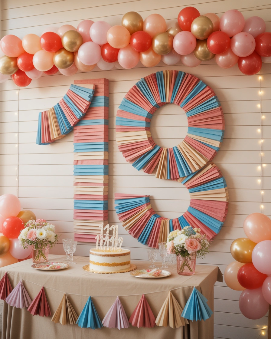 Ribbon Number Birthday Wall Decoration