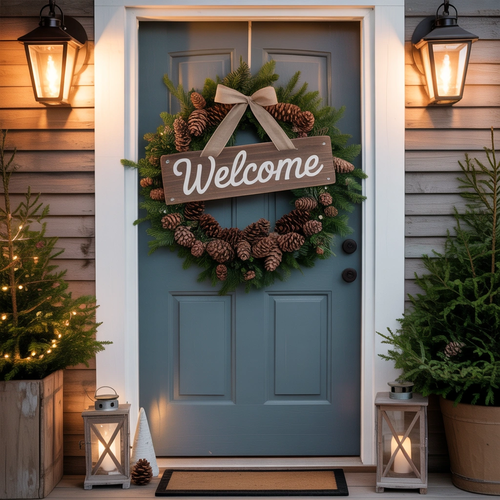 Rustic Farmhouse Christmas Door Decoration