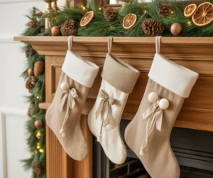 Rustic Farmhouse Christmas Socks Decoration