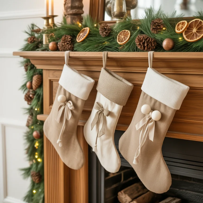 Rustic Farmhouse Christmas Socks Decoration
