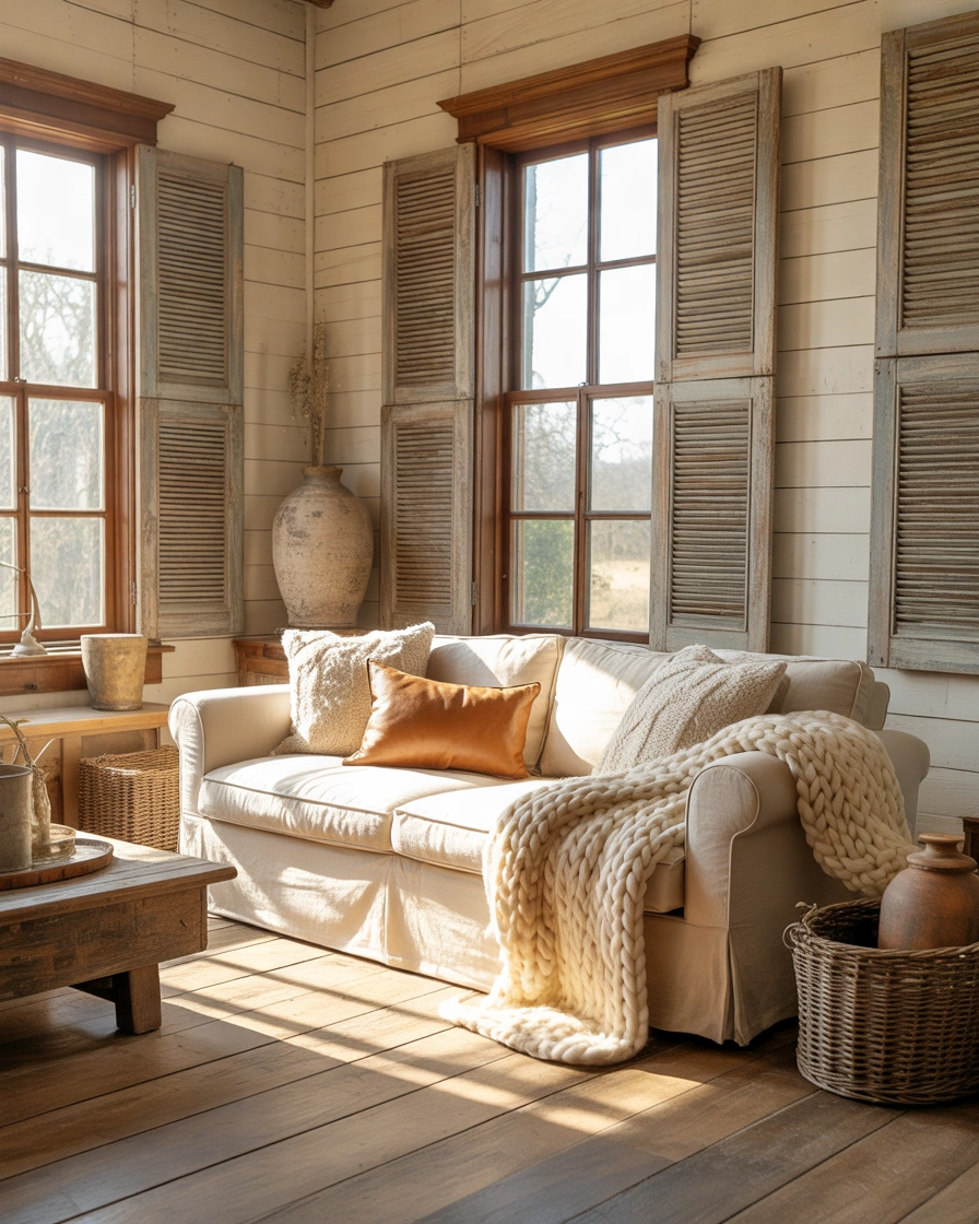 Rustic Wooden Window Shutters