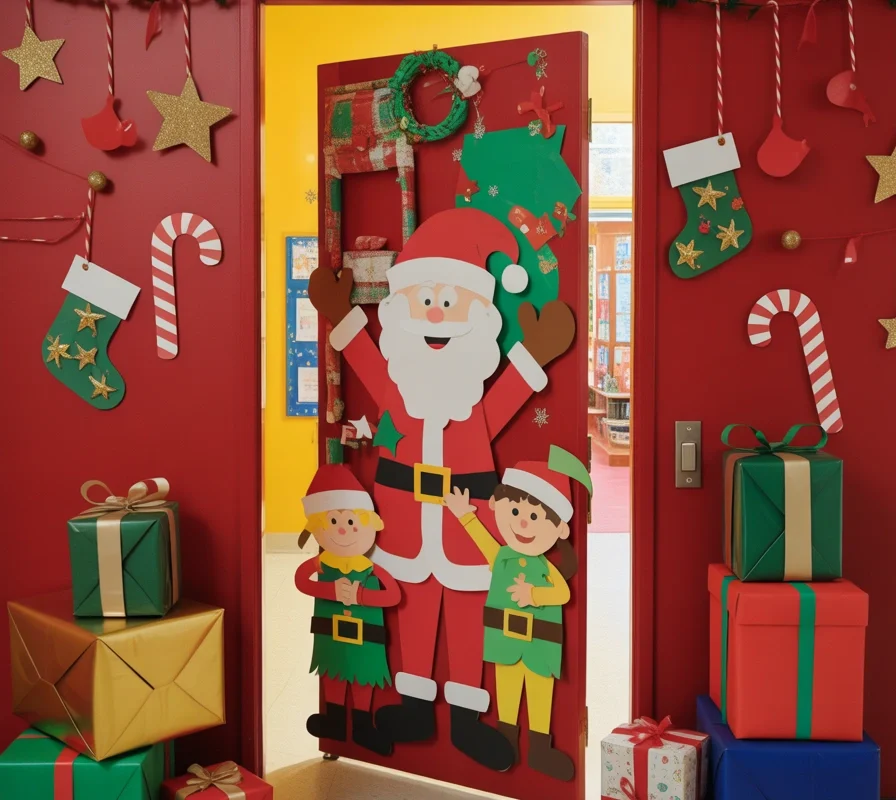 Santa’s Workshop Classroom Door Decoration