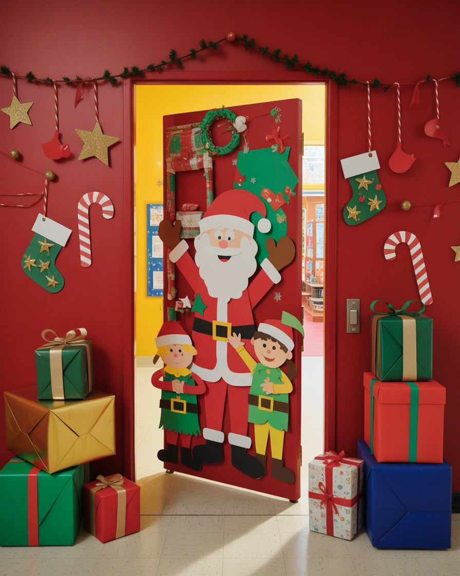 Santa’s Workshop Classroom Door Decoration
