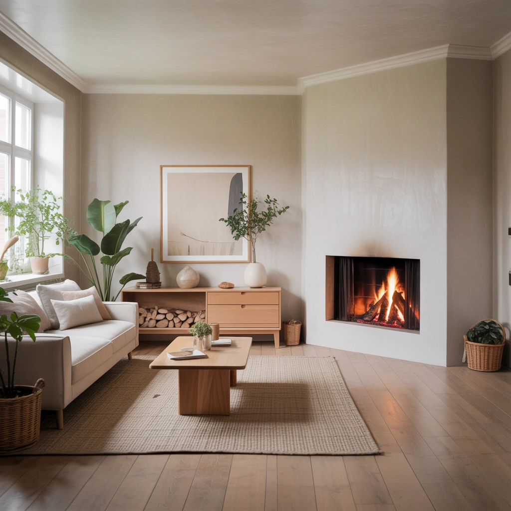 Scandinavian Corner Fireplace