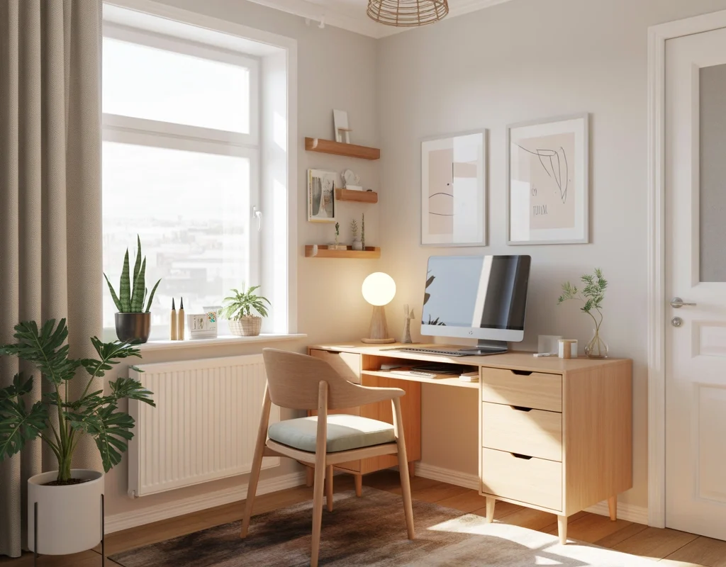 Scandinavian Style Home Office Desk Idea
