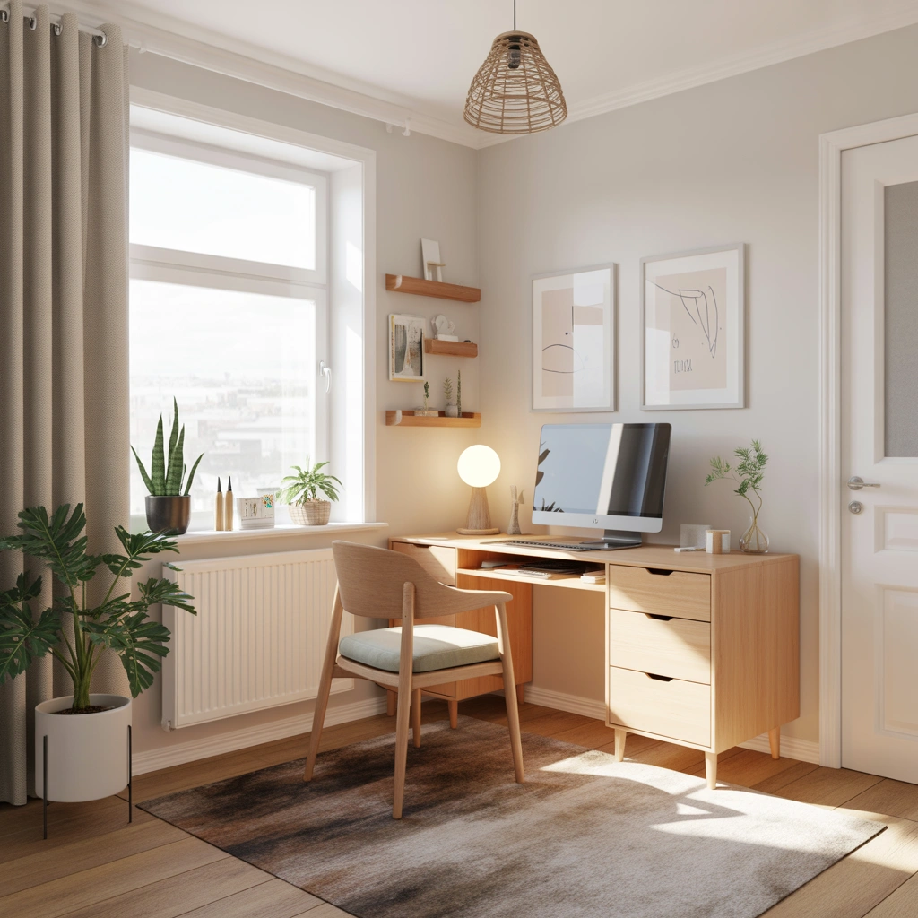 Scandinavian Style Home Office Desk Idea