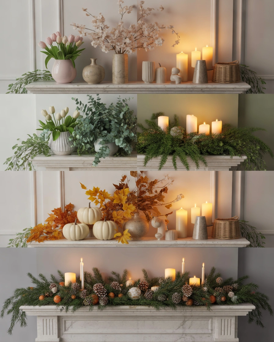 Seasonal Fireplace Mantle Decorating Ideas for Every Time of Year