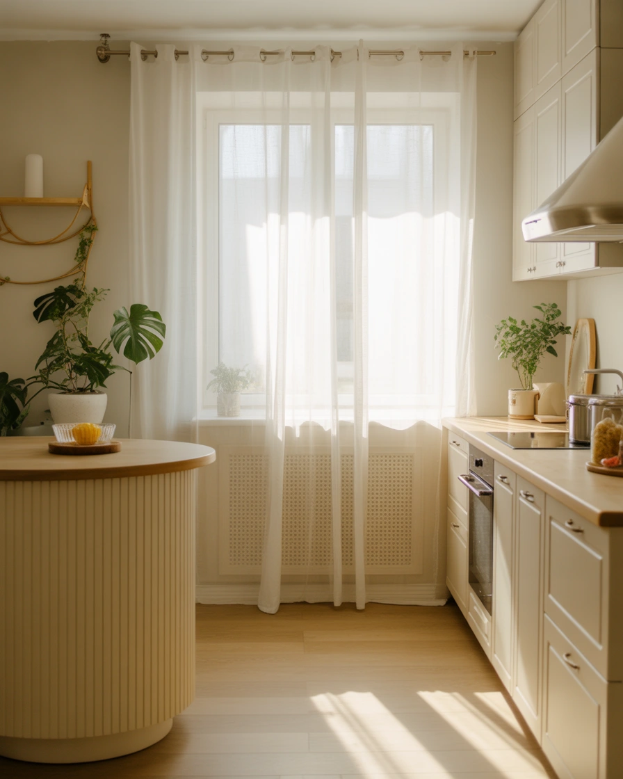 Sheer Kitchen Curtains for Soft Natural Light