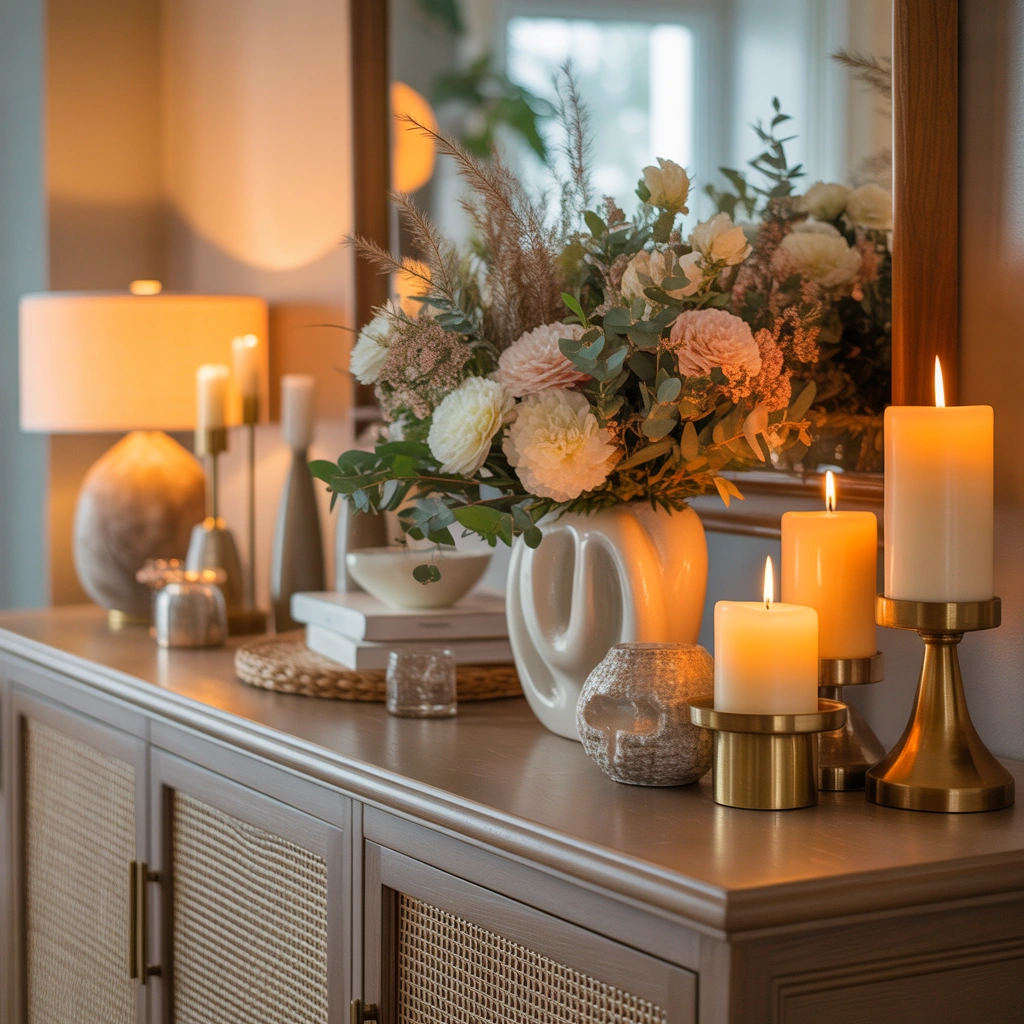 Sideboard Decor With Seasonal Dining Room Themes