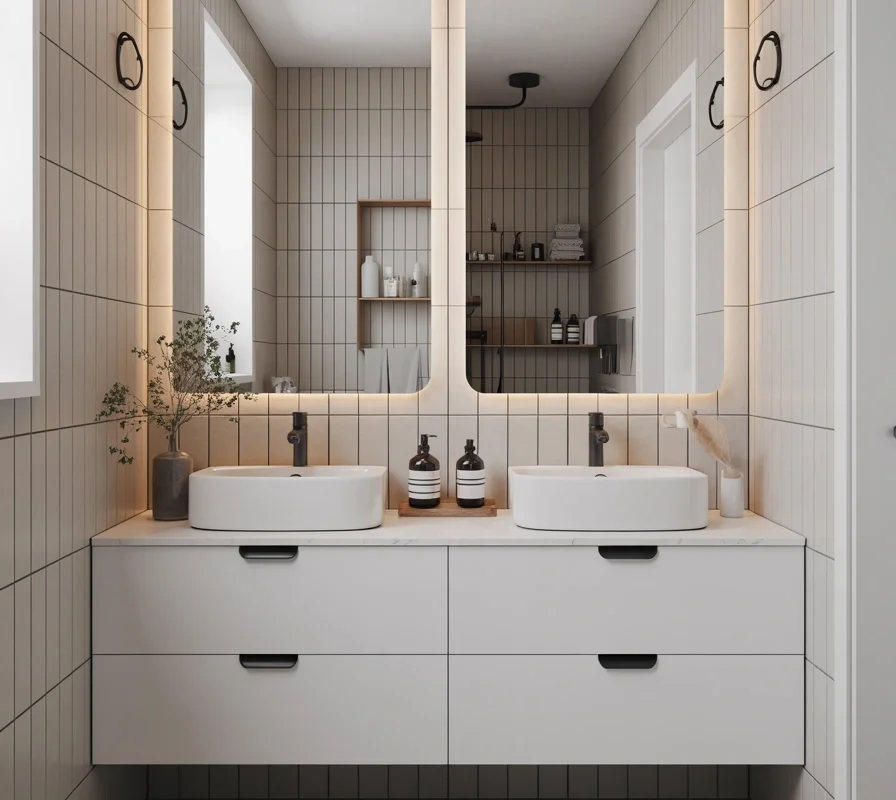 Small Bathroom Double Sink Vanity Design for Maximum Space Efficiency