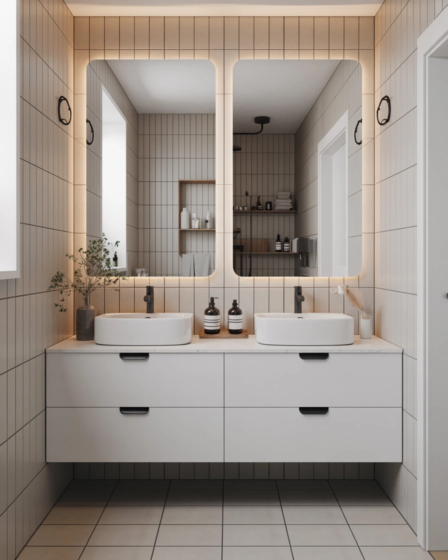 Small Bathroom Double Sink Vanity Design for Maximum Space Efficiency