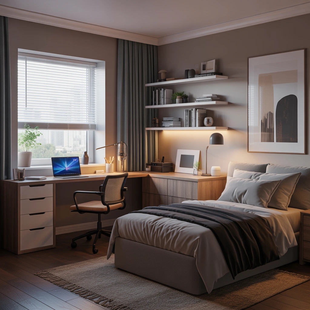 Small Bedroom Home Office Desk Idea