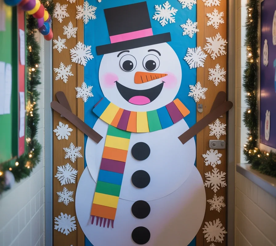 Snowman Family Christmas Door Decoration