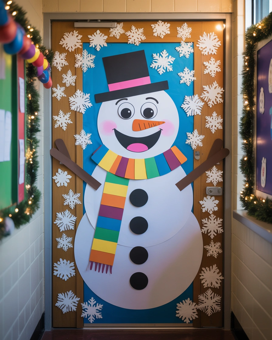 Snowman Family Christmas Door Decoration