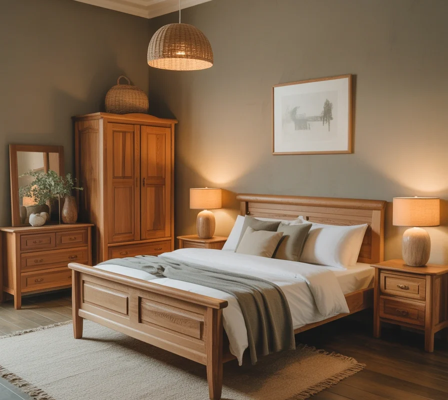 Solid Wood Bedroom Furniture Set