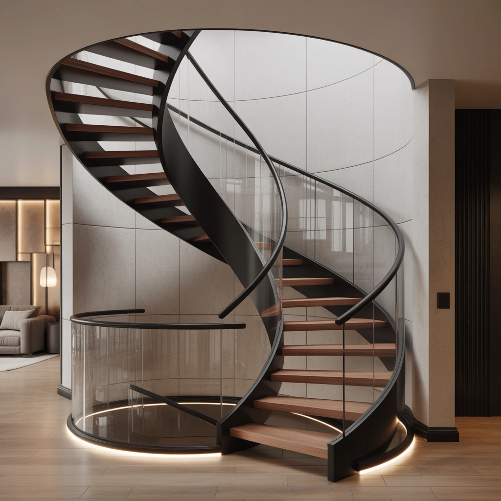 Spiral Wall Stairs Design