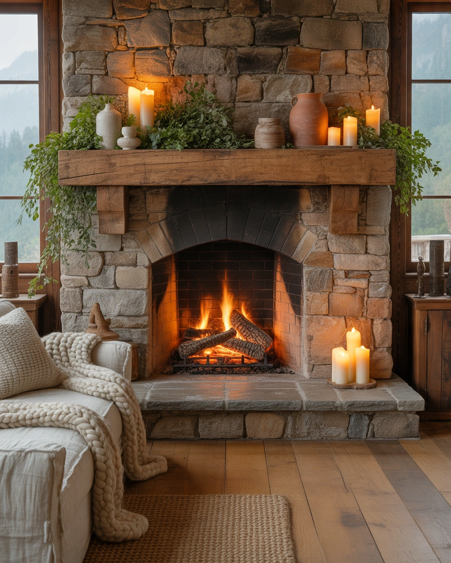 Stone Fireplace Mantle Ideas for a Natural and Cozy Atmosphere