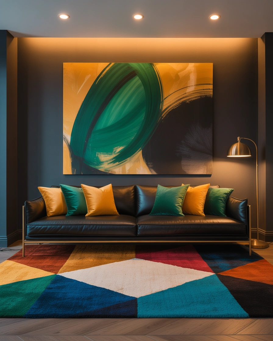 Style a Black Sofa With Bold Accent Colors