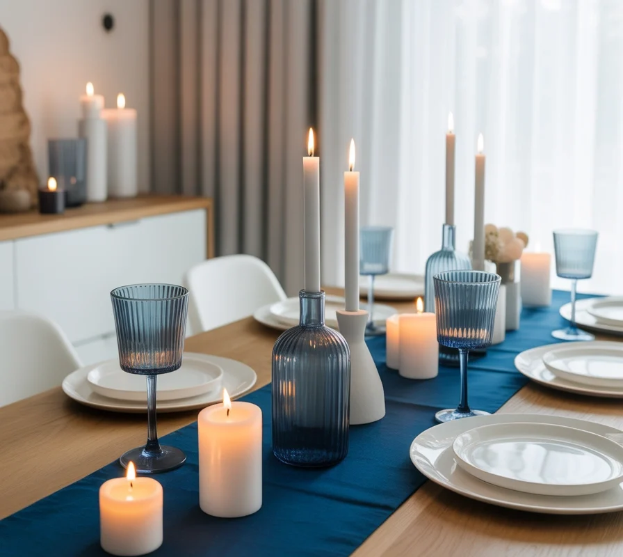 Style a Modern Blue Thanksgiving Table With Minimal Decor