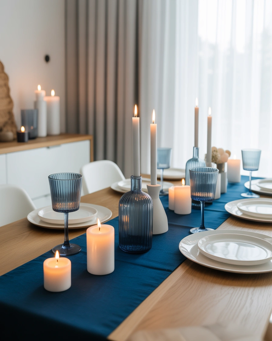 Style a Modern Blue Thanksgiving Table With Minimal Decor