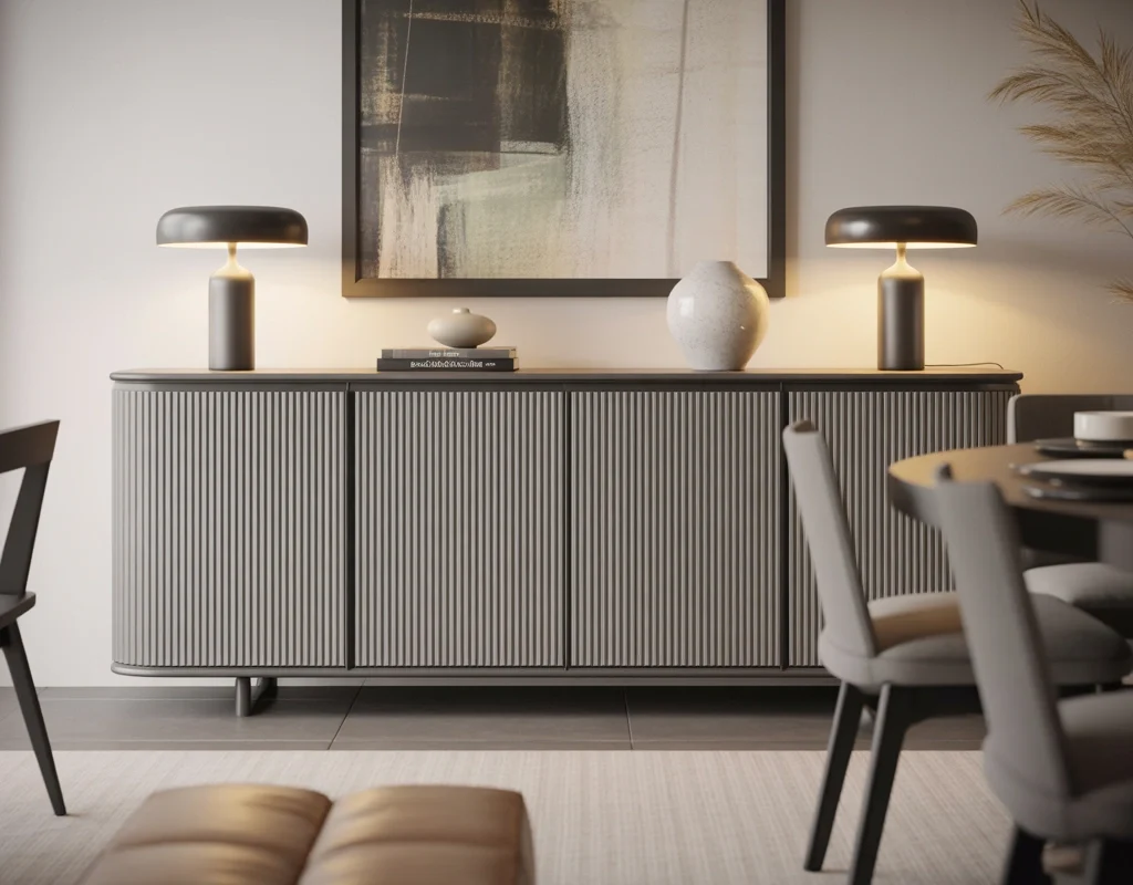Style a Modern Dining Room Buffet With Two Minimalist Lamps