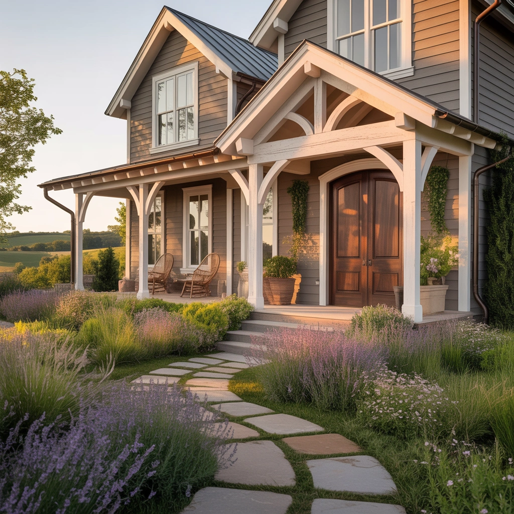 Taupe Farmhouse Exterior Paint Color for a Sophisticated and Natural Home Design