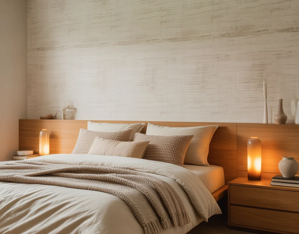 Textured Wallpaper for a Cozy Bedroom Feel
