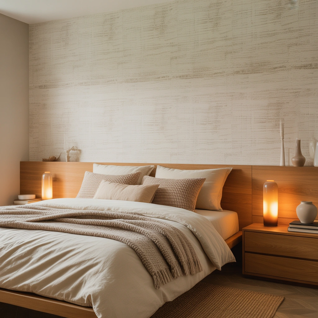 Textured Wallpaper for a Cozy Bedroom Feel