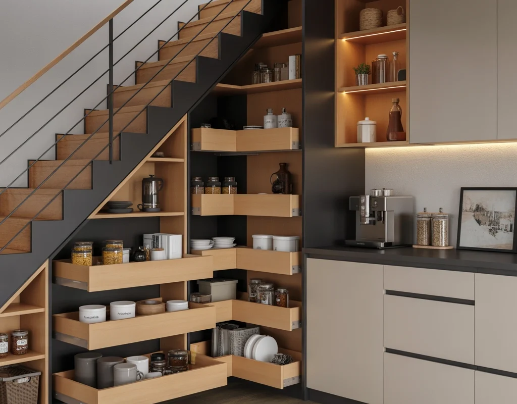 Under Stairs Kitchen Storage Design for a Smart and Functional Home