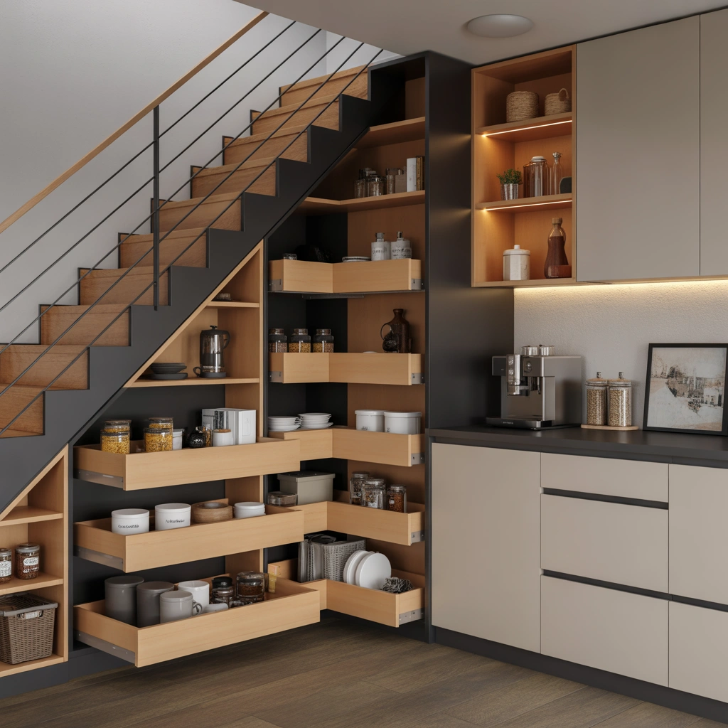 Under Stairs Kitchen Storage Design for a Smart and Functional Home