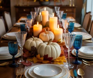 Use Blue Glass Candle Holders for a Warm Glow