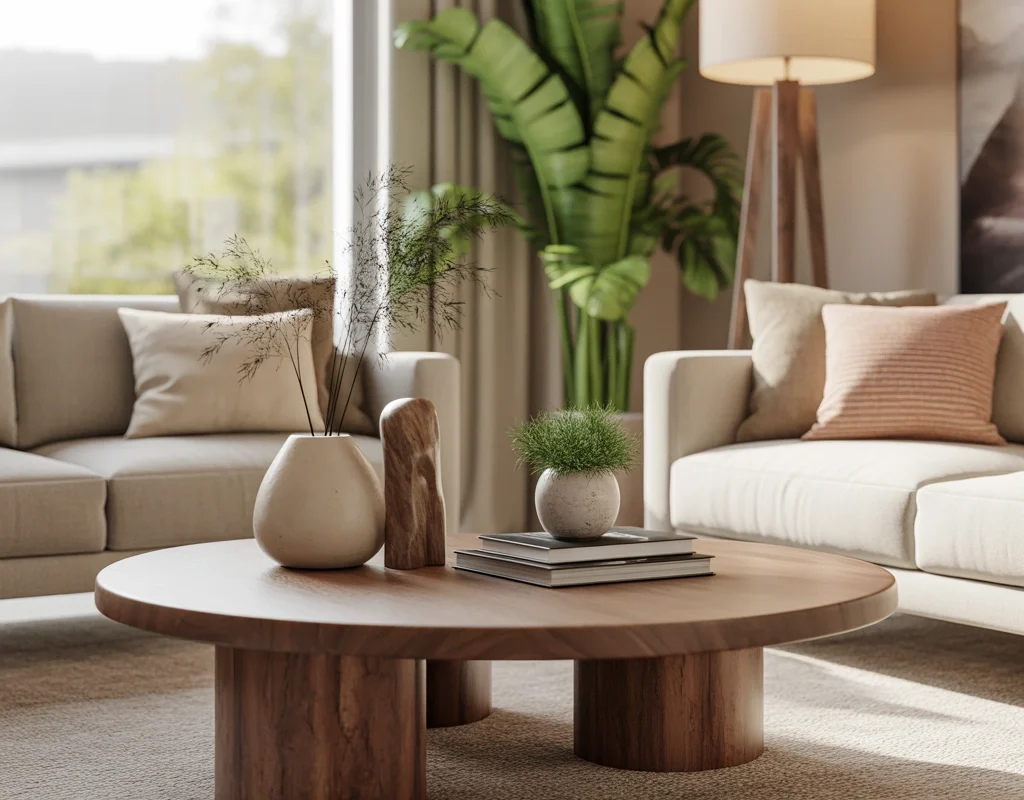 Use Books and Natural Elements Together for an Organic Style