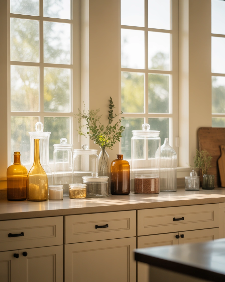 Use Glass Jars And Transparent Containers For Elegant Decor