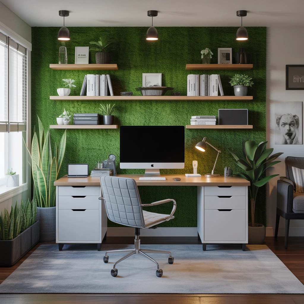 Use Grass Wall Decoration in Your Home Office