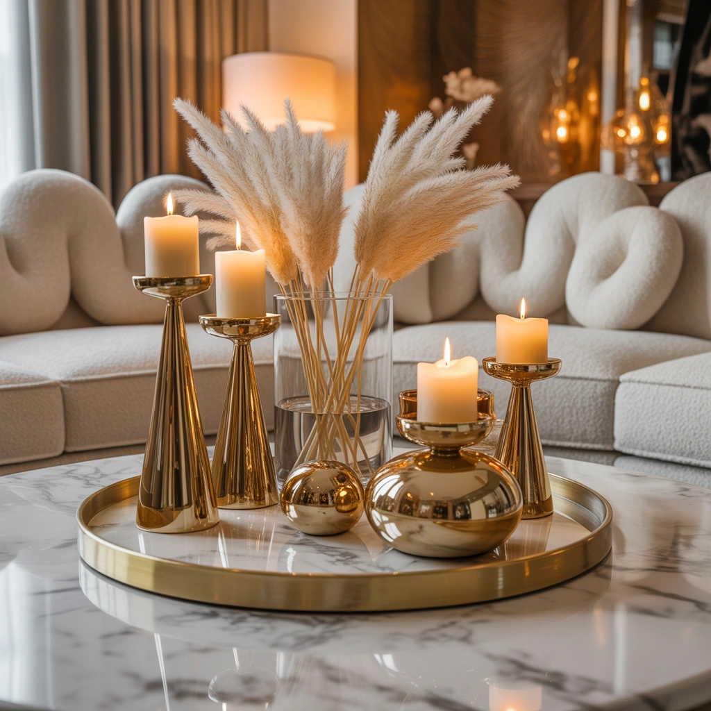 Use Mirrors and Reflective Accessories for a Luxury Effect