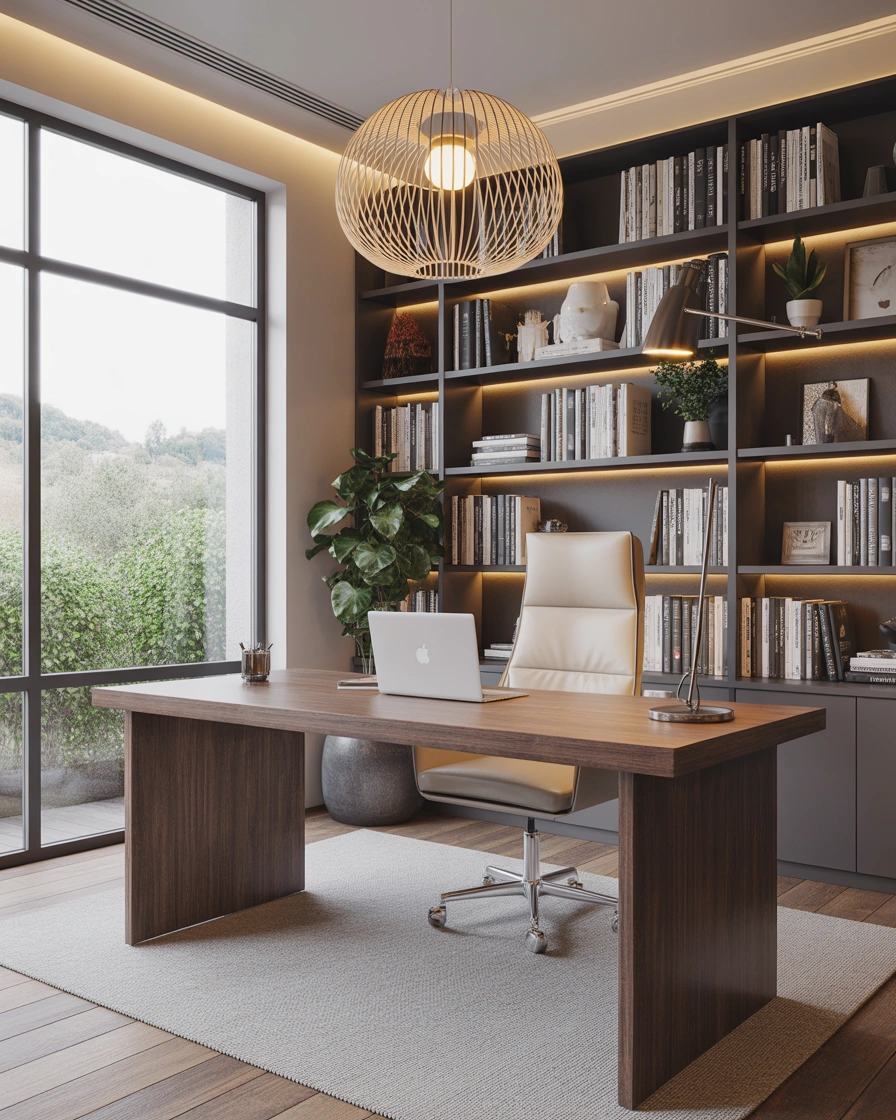 Use Pendant Lights for a Stylish Home Office Design
