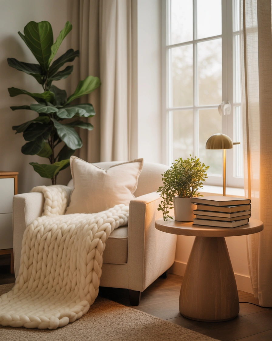 Use Plants Around a Bedroom Reading Nook