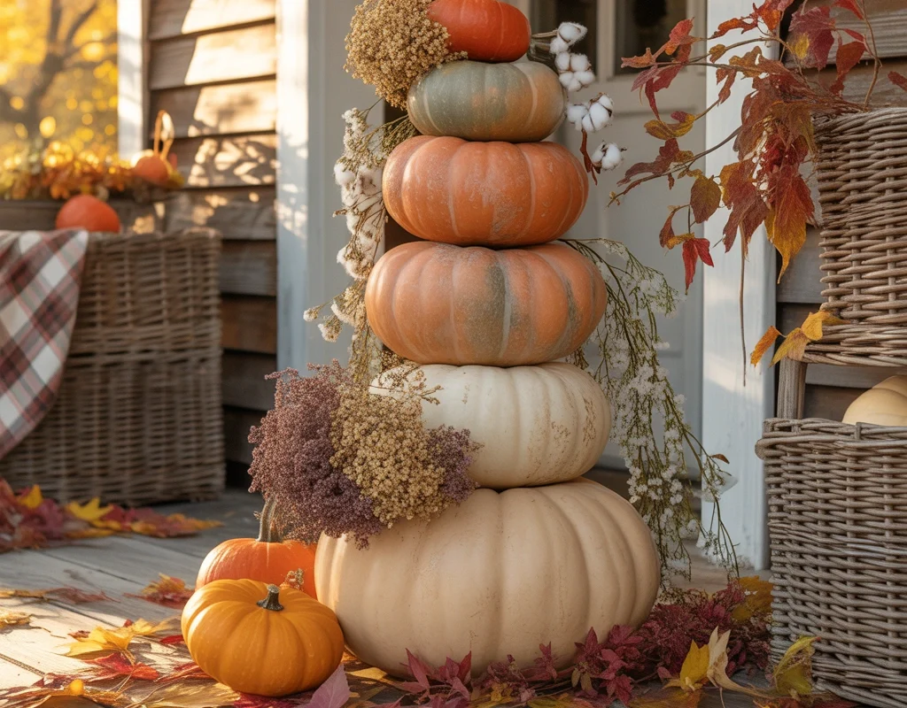 Use Pumpkin Stacks for Height and Drama